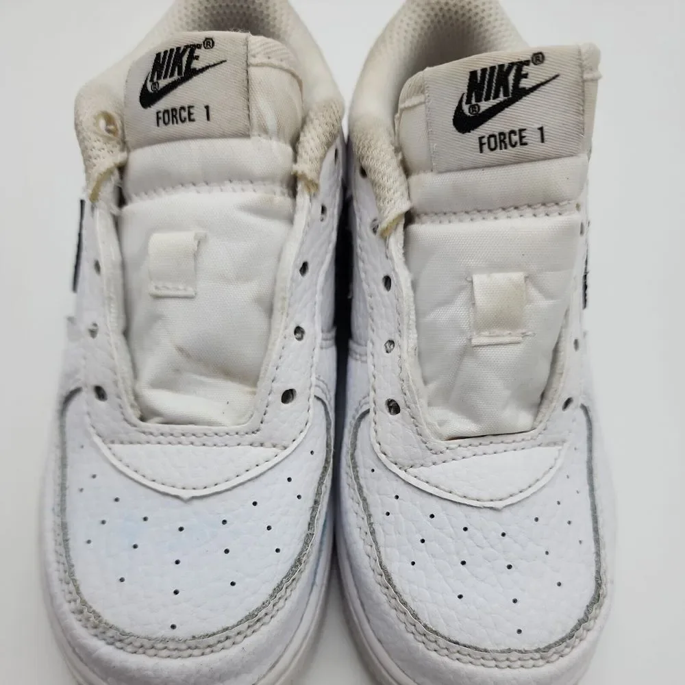 Nike Air Force 1 TD Toddler Child Size 10C Shoes White Black CZ1691-100 Sneakers